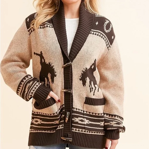 Wrangler Grandpa Western Cardigan Sweater - Picture 2 of 7